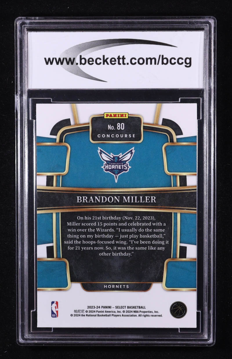 Brandon Miller 2023-24 Select Blue #80 RC (BCCG 10) at PristineAuction.com Brandon Miller 2023-24 Select Blue #80 RC (BCCG 10) at PristineAuction.com