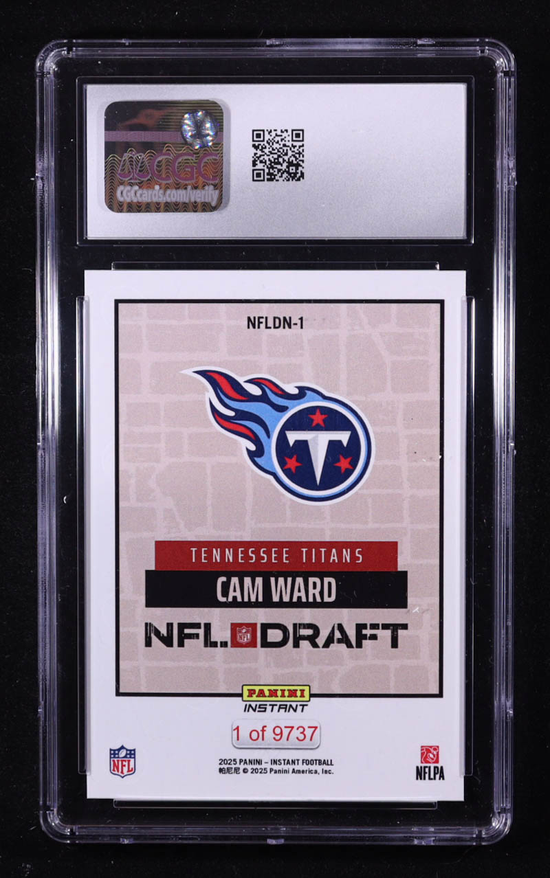 Cam Ward 2025 Panini Instant Draft Night #NFLDN1 RC (CGC 9.5) at PristineAuction.com Cam Ward 2025 Panini Instant Draft Night #NFLDN1 RC (CGC 9.5) at PristineAuction.com