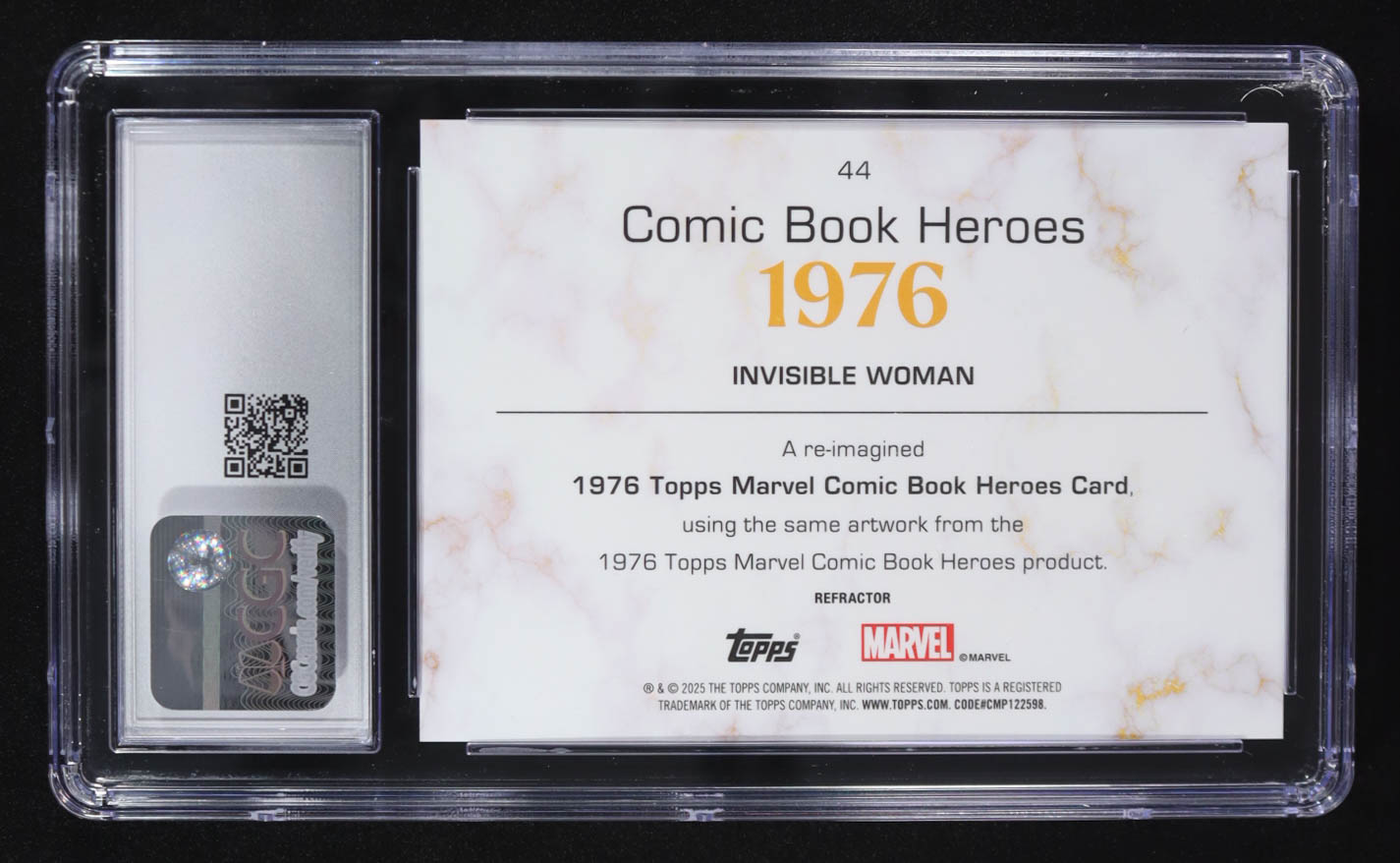 Invisible Woman 2025 Topps Marvel Comic Book Heroes 50th Refractor #44 (CGC 8) at PristineAuction.com Invisible Woman 2025 Topps Marvel Comic Book Heroes 50th Refractor #44 (CGC 8) at PristineAuction.com