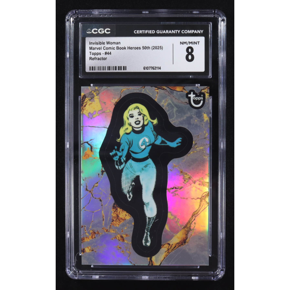 Invisible Woman 2025 Topps Marvel Comic Book Heroes 50th Refractor #44 (CGC 8) at PristineAuction.com