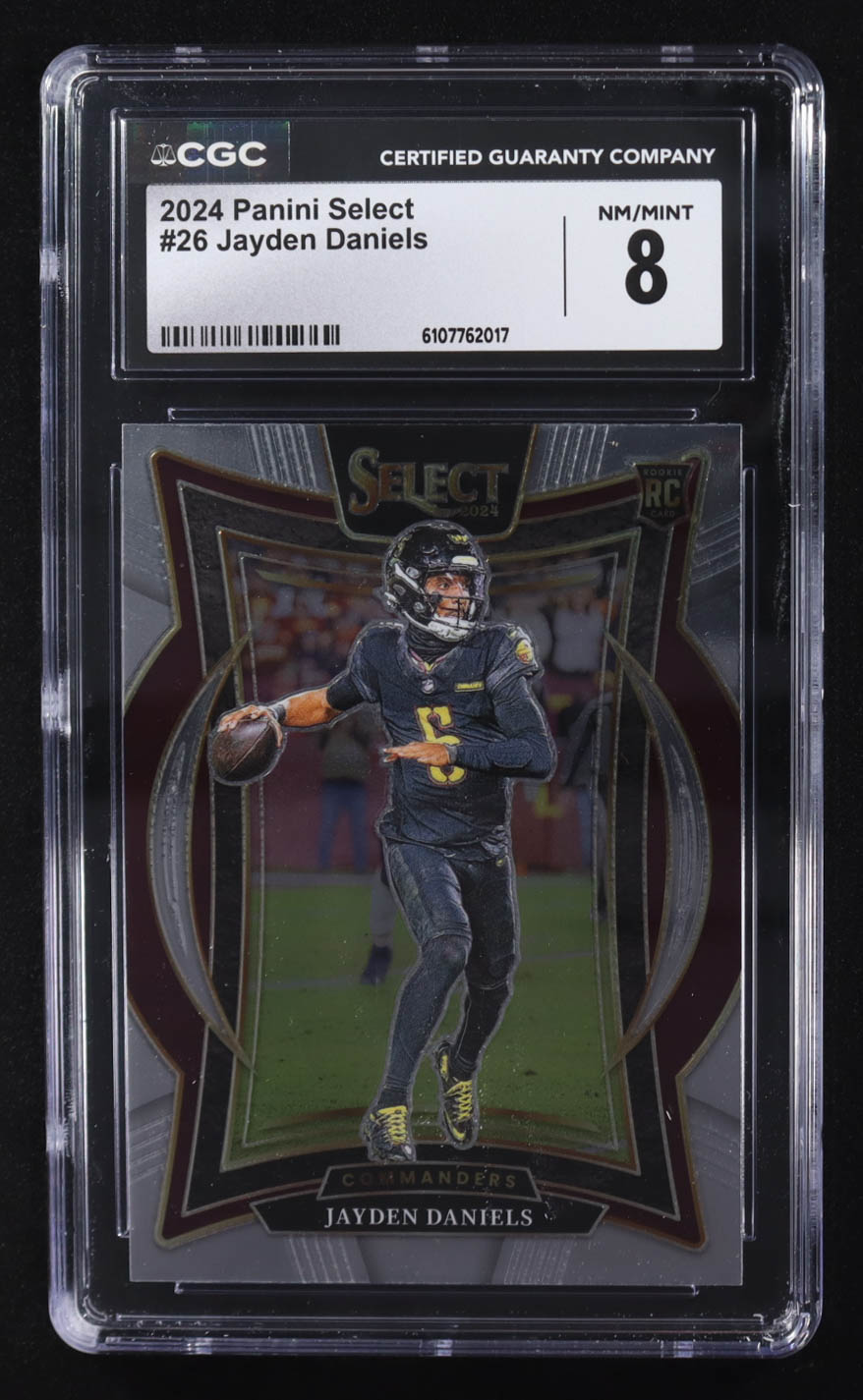 Jayden Daniels 2024 Panini Select #26 RC (CGC 8) at PristineAuction.com Jayden Daniels 2024 Panini Select #26 RC (CGC 8) at PristineAuction.com