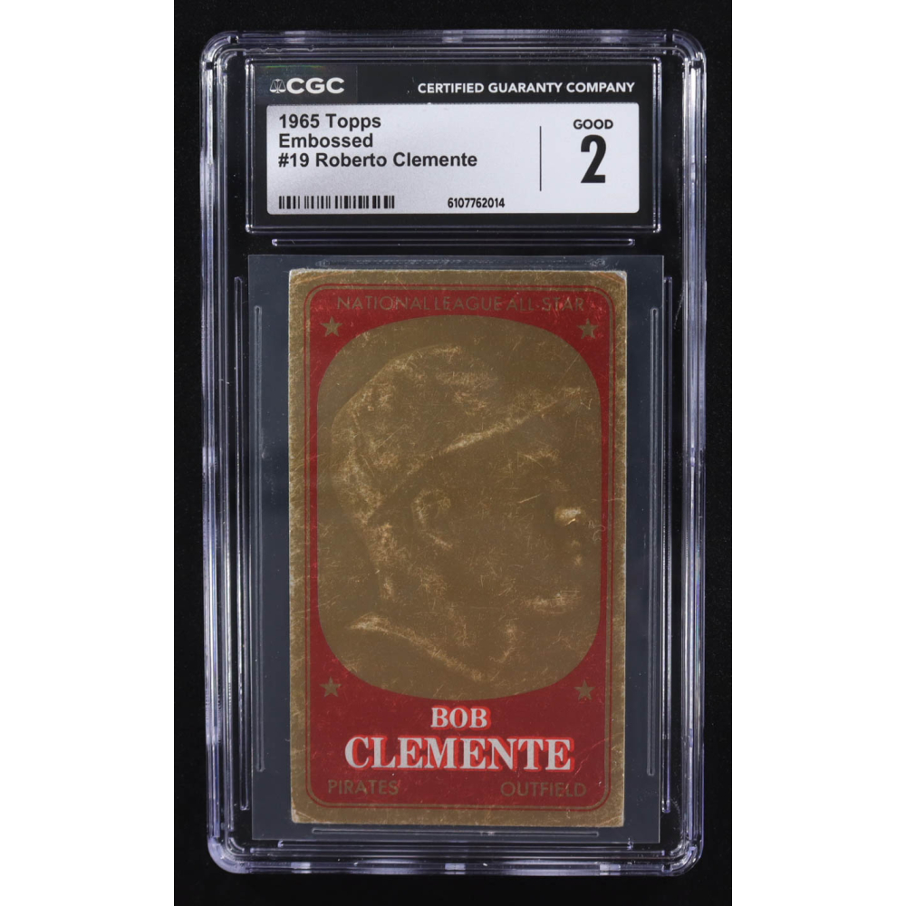 Roberto Clemente 1965 Topps Embossed #19 (CGC 2) at PristineAuction.com