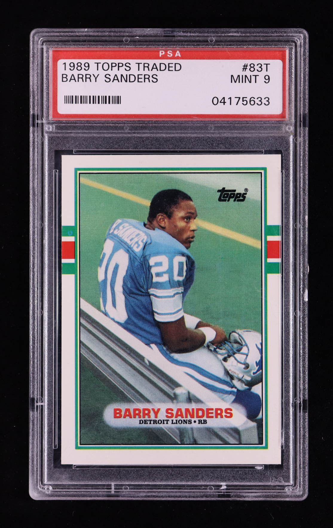 Barry Sanders 1989 Topps Traded #83T RC (PSA 9) at PristineAuction.com Barry Sanders 1989 Topps Traded #83T RC (PSA 9) at PristineAuction.com