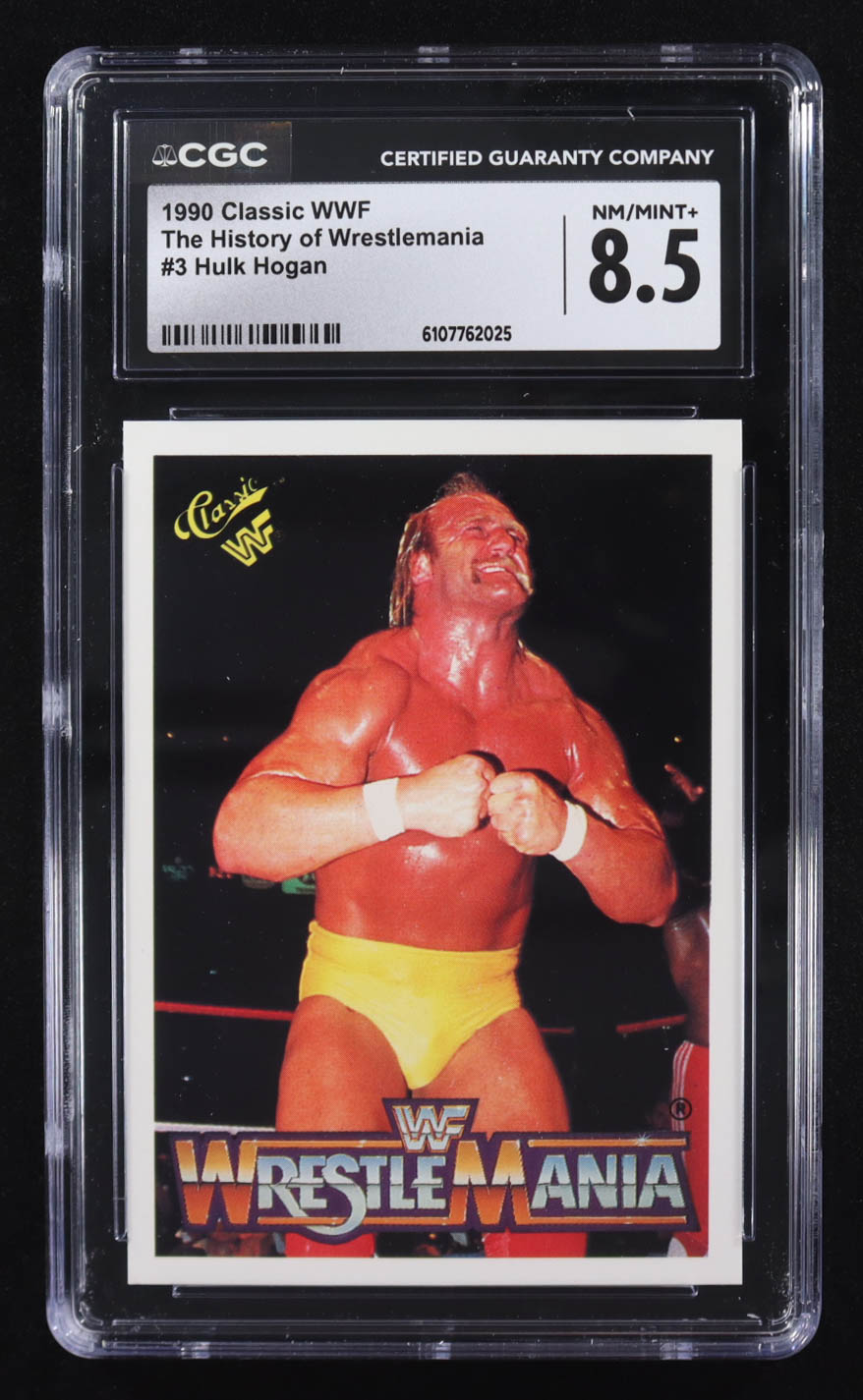 Hulk Hogan 1990 Classic WWF The History of Wrestlemania #3 (CGC 8.5) at PristineAuction.com Hulk Hogan 1990 Classic WWF The History of Wrestlemania #3 (CGC 8.5) at PristineAuction.com
