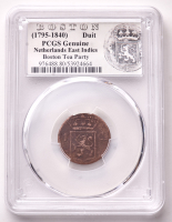 (1795-1840) Netherlands East Indies Duit Copper Coin - Boston Tea Party (PCGS) at PristineAuction.com