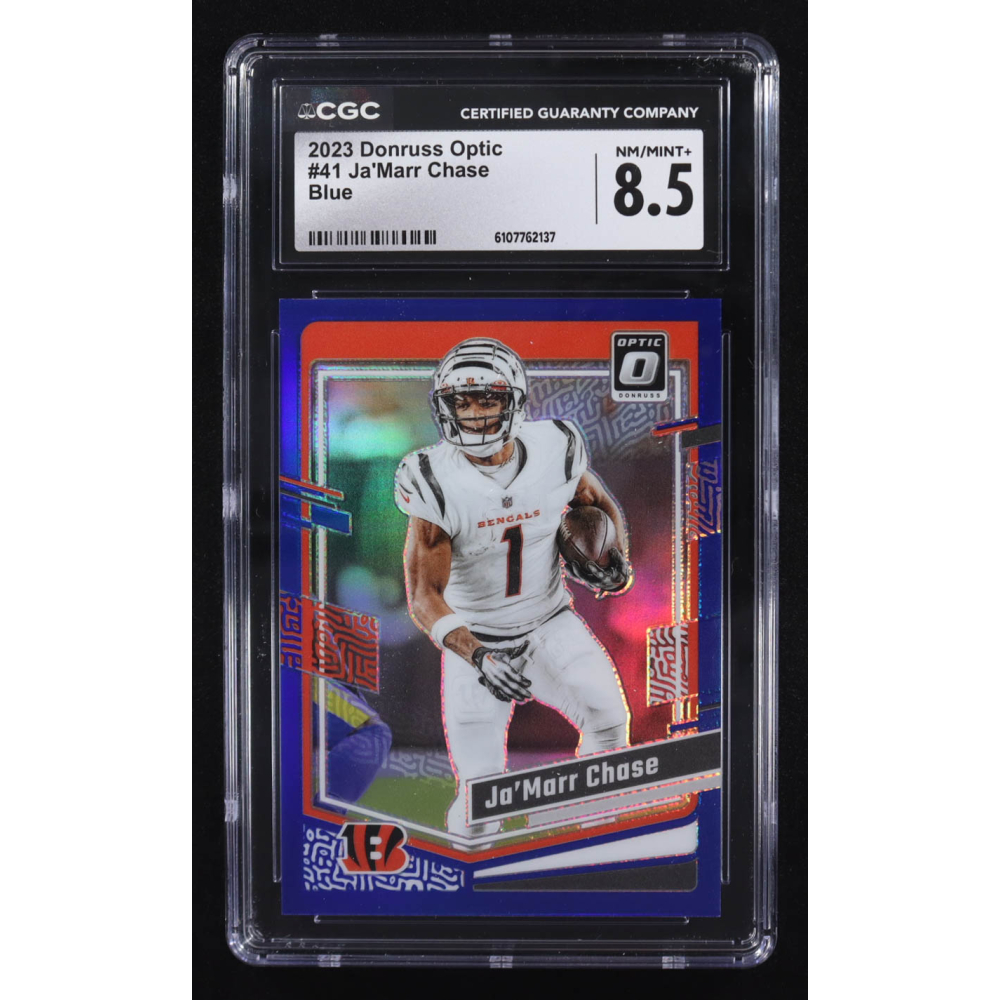Ja'Marr Chase 2023 Panini Donruss Optic Blue #41 #166/199 (CGC 8.5) at PristineAuction.com