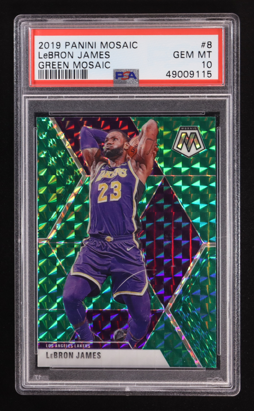 LeBron James 2019-20 Panini Mosaic Mosaic Green #8 (PSA 10) at PristineAuction.com LeBron James 2019-20 Panini Mosaic Mosaic Green #8 (PSA 10) at PristineAuction.com