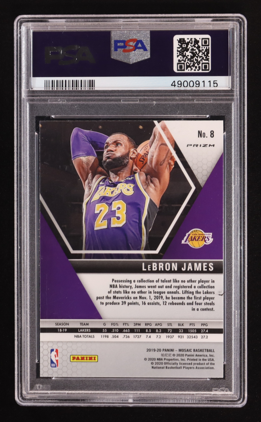 LeBron James 2019-20 Panini Mosaic Mosaic Green #8 (PSA 10) at PristineAuction.com LeBron James 2019-20 Panini Mosaic Mosaic Green #8 (PSA 10) at PristineAuction.com