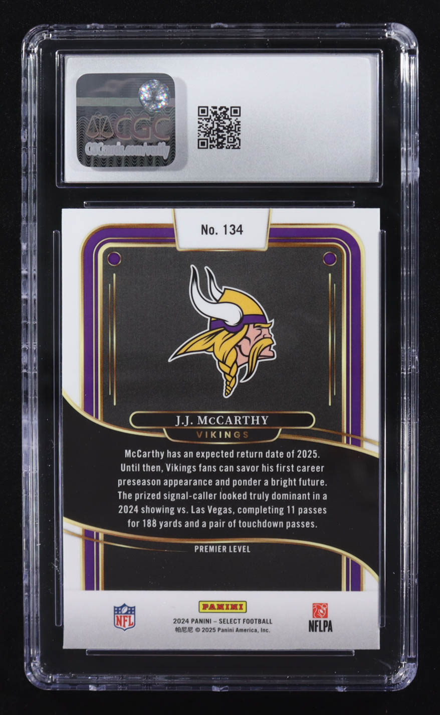 J.J. McCarthy 2024 Panini Select #134 RC (CGC 7.5) at PristineAuction.com J.J. McCarthy 2024 Panini Select #134 RC (CGC 7.5) at PristineAuction.com