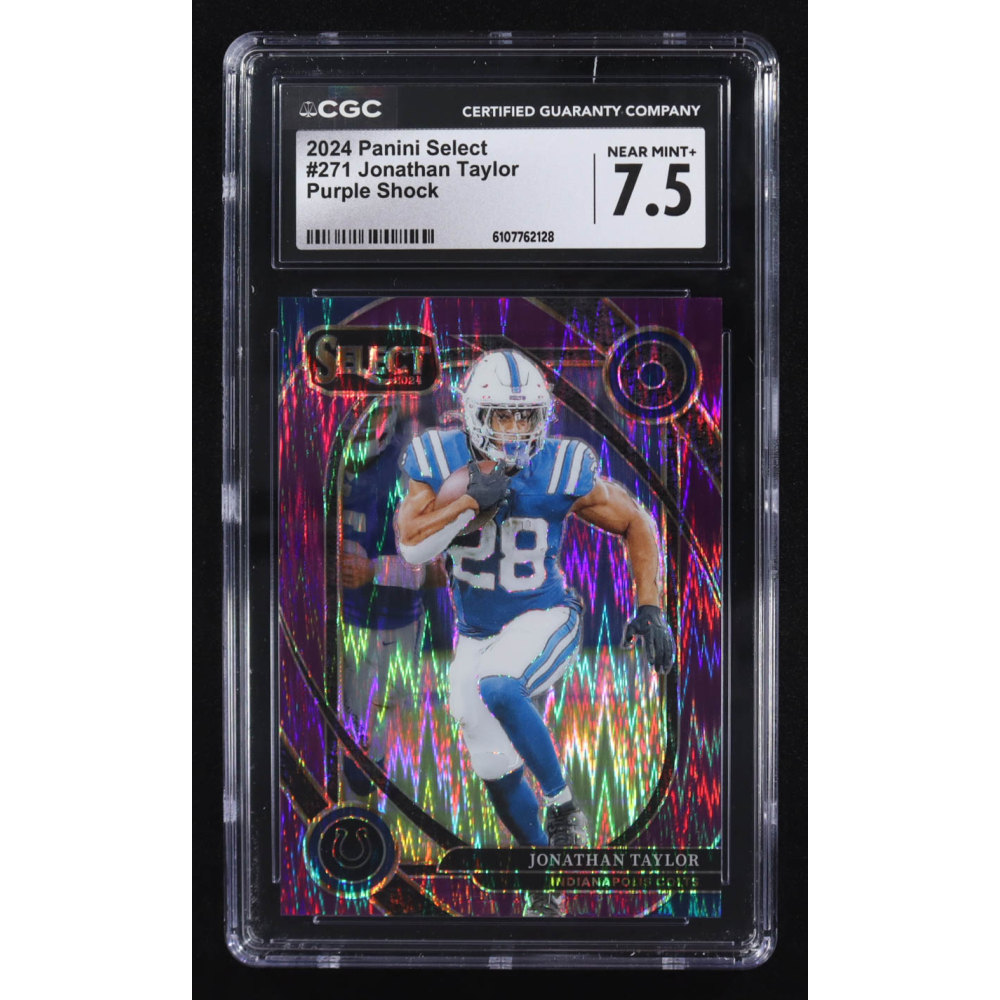 Jonathan Taylor 2024 Panini Select Purple Shock #271 (CGC 7.5) at PristineAuction.com