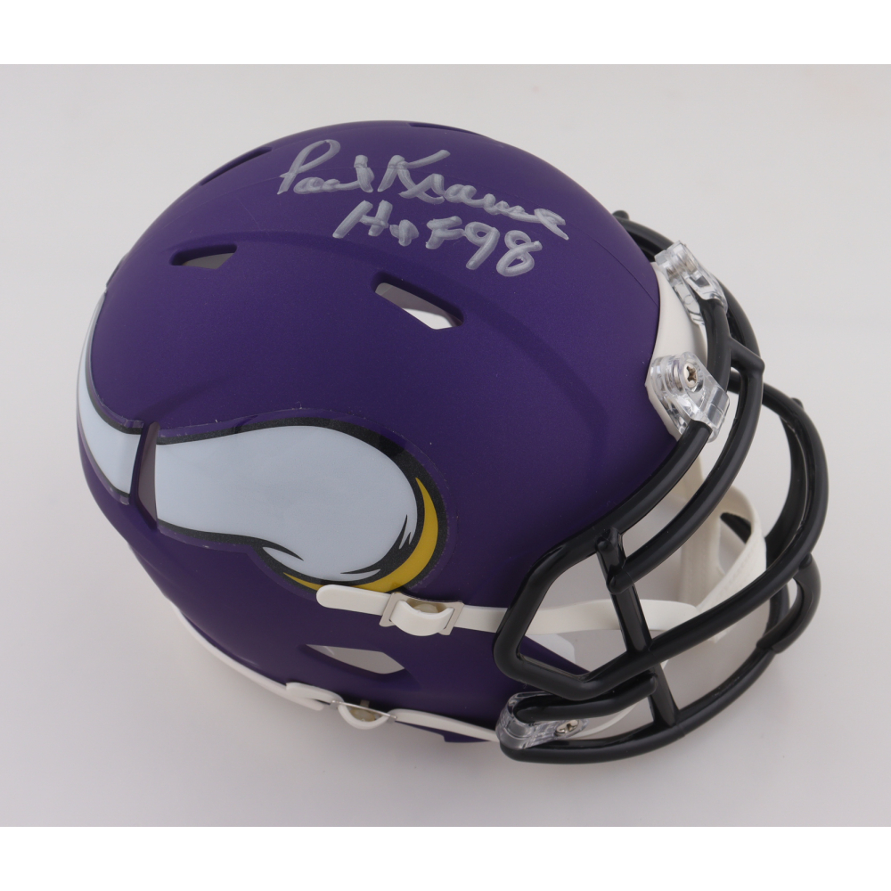 Paul Krause Signed Vikings Speed Mini Helmet Inscribed "HOF 98" (PSA) at PristineAuction.com