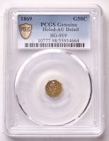 1869 California Fractional Gold 50c BG-919 (PCGS AU Details) at PristineAuction.com