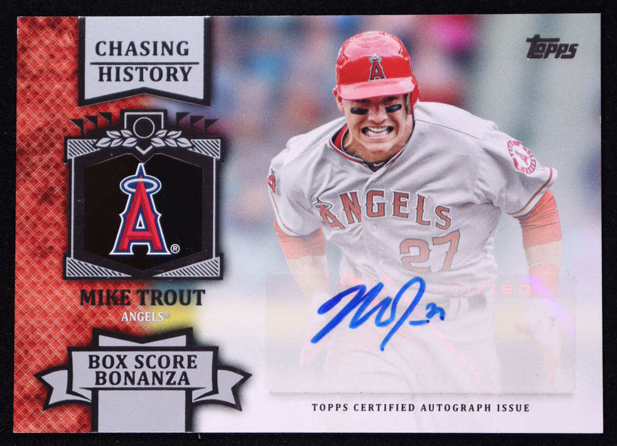 Mike Trout 2013 Topps Chasing History Autographs #MTR at PristineAuction.com Mike Trout 2013 Topps Chasing History Autographs #MTR at PristineAuction.com