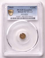 1869 California Fractional Gold 25c BG-826 (PCGS XF Details) at PristineAuction.com