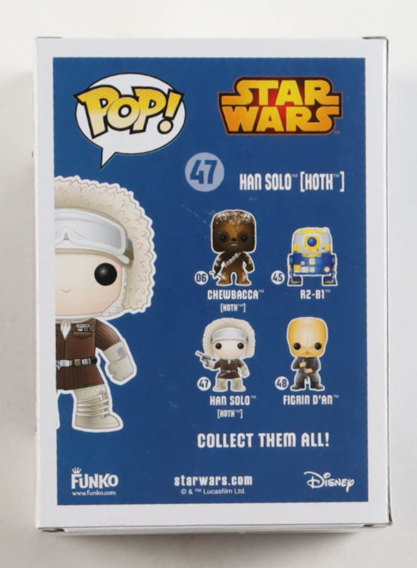 Harrison Ford Signed "Star Wars" #47 Han Solo (Hoth) Bobble-Head Funko Pop! Vinyl Figure (Beckett) at PristineAuction.com Harrison Ford Signed "Star Wars" #47 Han Solo (Hoth) Bobble-Head Funko Pop! Vinyl Figure (Beckett) at PristineAuction.com