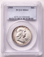 1955 Franklin Silver Half Dollar (PCGS MS64) at PristineAuction.com