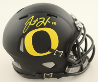 Justin Herbert Signed Oregon Ducks Matte Black Alternate Mini Helmet (Beckett) at PristineAuction.com