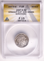 Mint Error 1937-D Buffalo Nickel Straight Clip 4.84 Grams (ANACS F15 Details) at PristineAuction.com