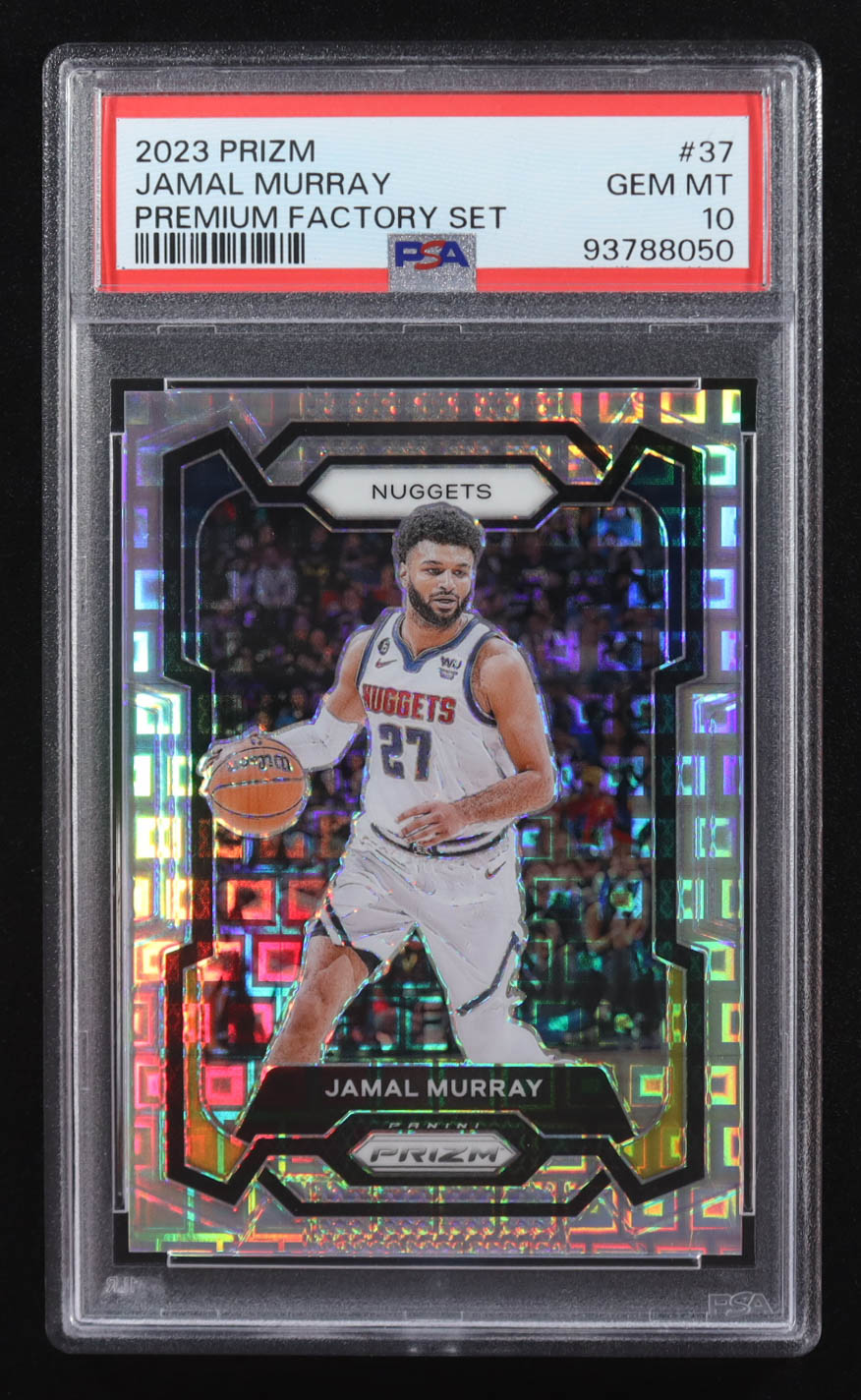 Jamal Murray 2023-24 Panini Prizm Prizms Premium Factory Set #37 #1/150 (PSA 10) at PristineAuction.com Jamal Murray 2023-24 Panini Prizm Prizms Premium Factory Set #37 #1/150 (PSA 10) at PristineAuction.com