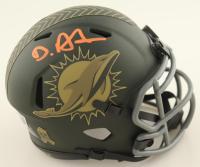 De&rsquo;Von Achane Signed Dolphins Salute to Service Alternate Speed Mini Helmet (Beckett) at PristineAuction.com