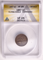 1857 Flying Eagle Cent (ANACS VF25 Details) at PristineAuction.com