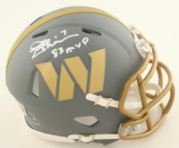Joe Theismann Signed Commanders Slate Alternate Speed Mini Helmet Inscribed "83 MVP" (Beckett) at PristineAuction.com