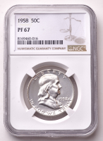 1958 Franklin Silver Half Dollar (NGC Proof 67) at PristineAuction.com