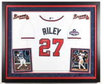 Austin Riley Signed Custom Framed Jersey Display with Photos Inscribed "For the A!" & "21 WS Champs" (MLB & Fanatics) at PristineAuction.com