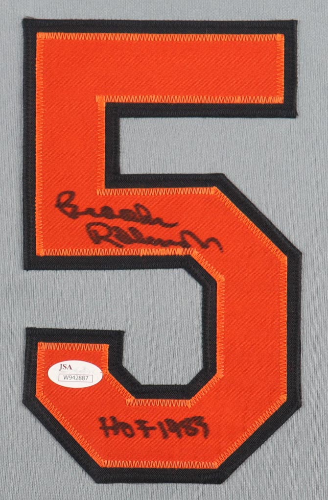 Brooks Robinson Signed Custom Framed Jersey Display with Photos Inscribed "HOF 1983" (JSA) at PristineAuction.com Brooks Robinson Signed Custom Framed Jersey Display with Photos Inscribed "HOF 1983" (JSA) at PristineAuction.com