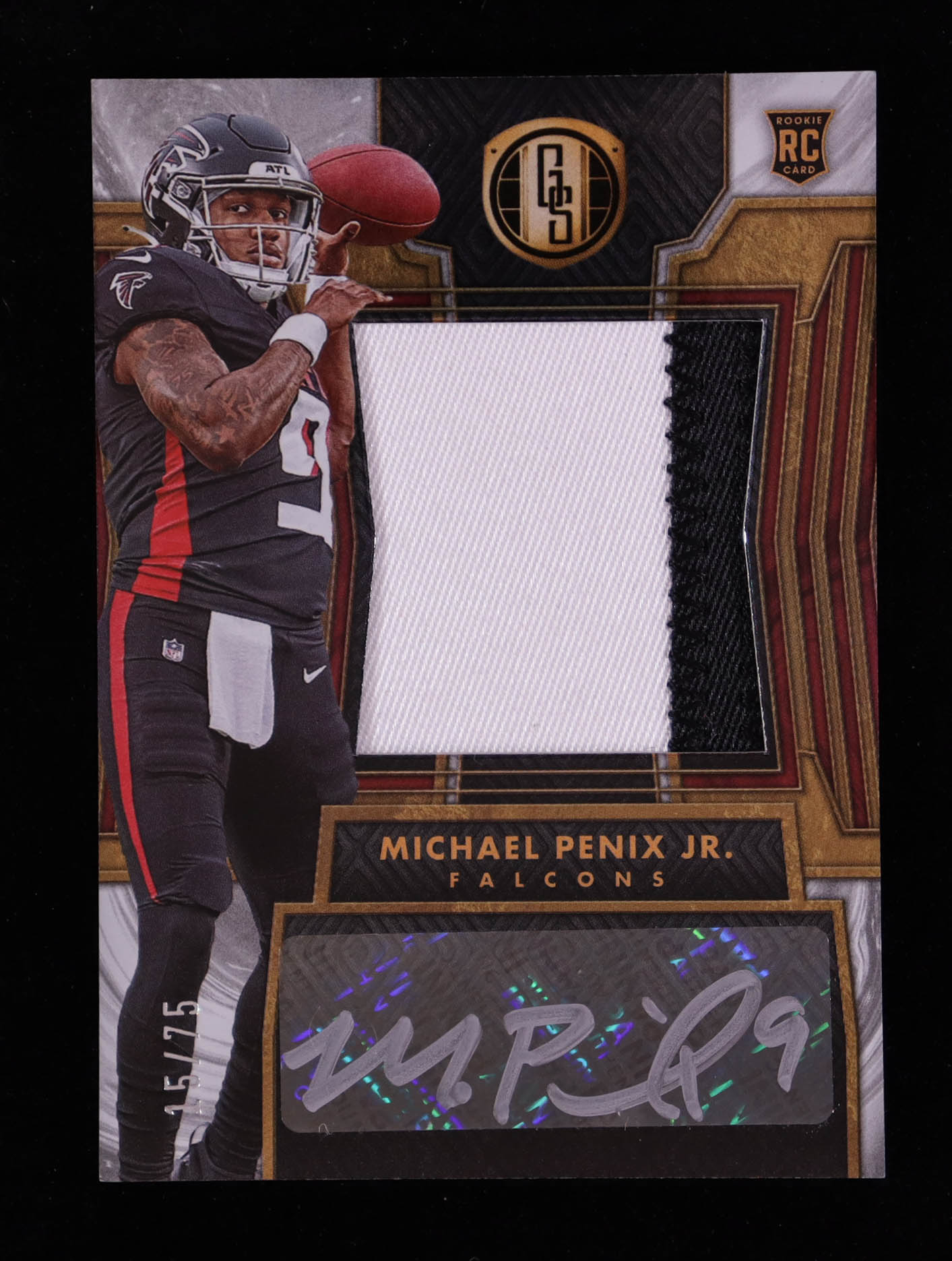 Michael Penix Jr. 2024 Panini Gold Standard Jersey Autographs White Gold #243 RC #15/75 at PristineAuction.com Michael Penix Jr. 2024 Panini Gold Standard Jersey Autographs White Gold #243 RC #15/75 at PristineAuction.com