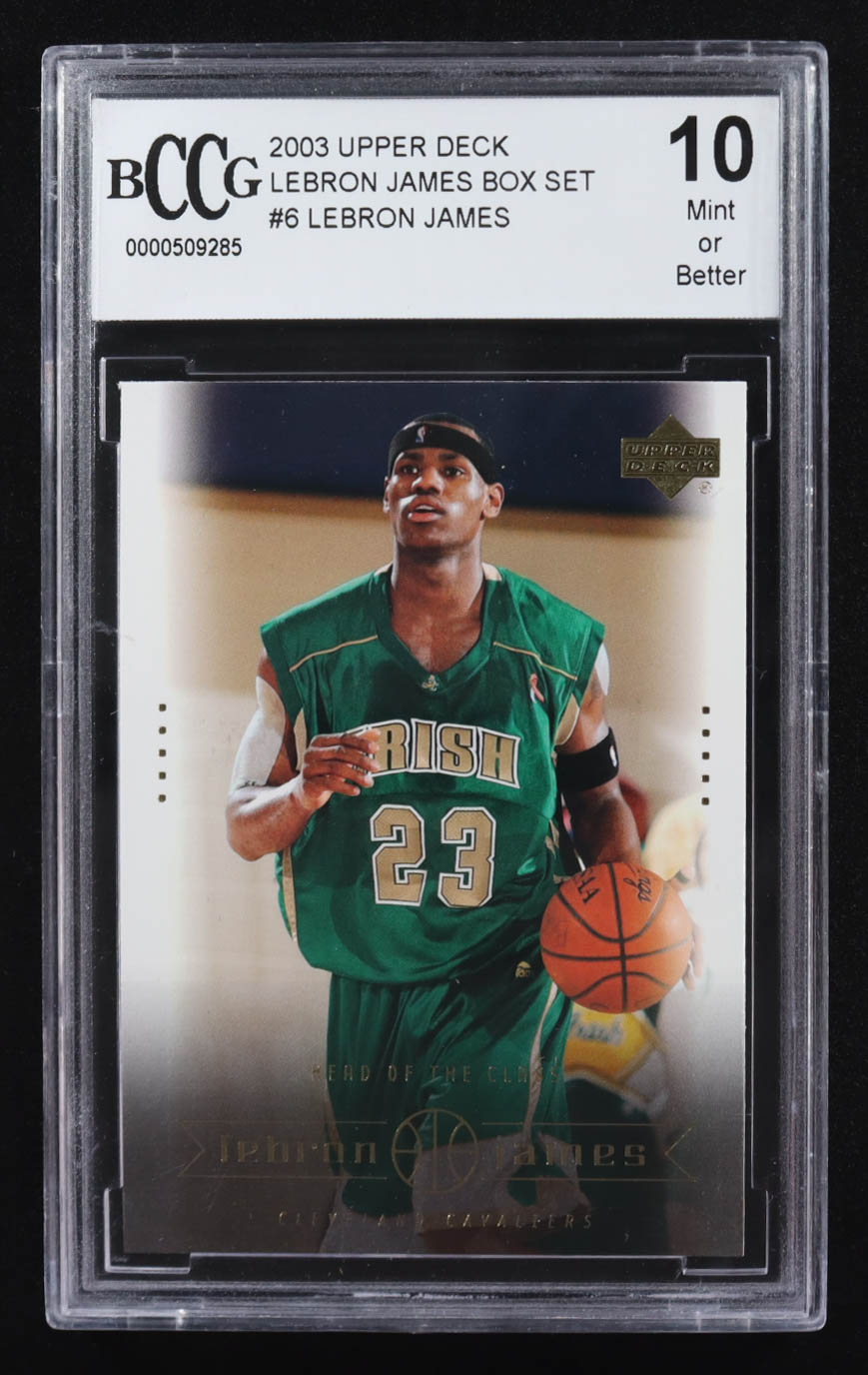 LeBron James 2003 Upper Deck LeBron James Box Set #6 RC / Head of the Class (BCCG 10) at PristineAuction.com LeBron James 2003 Upper Deck LeBron James Box Set #6 RC / Head of the Class (BCCG 10) at PristineAuction.com