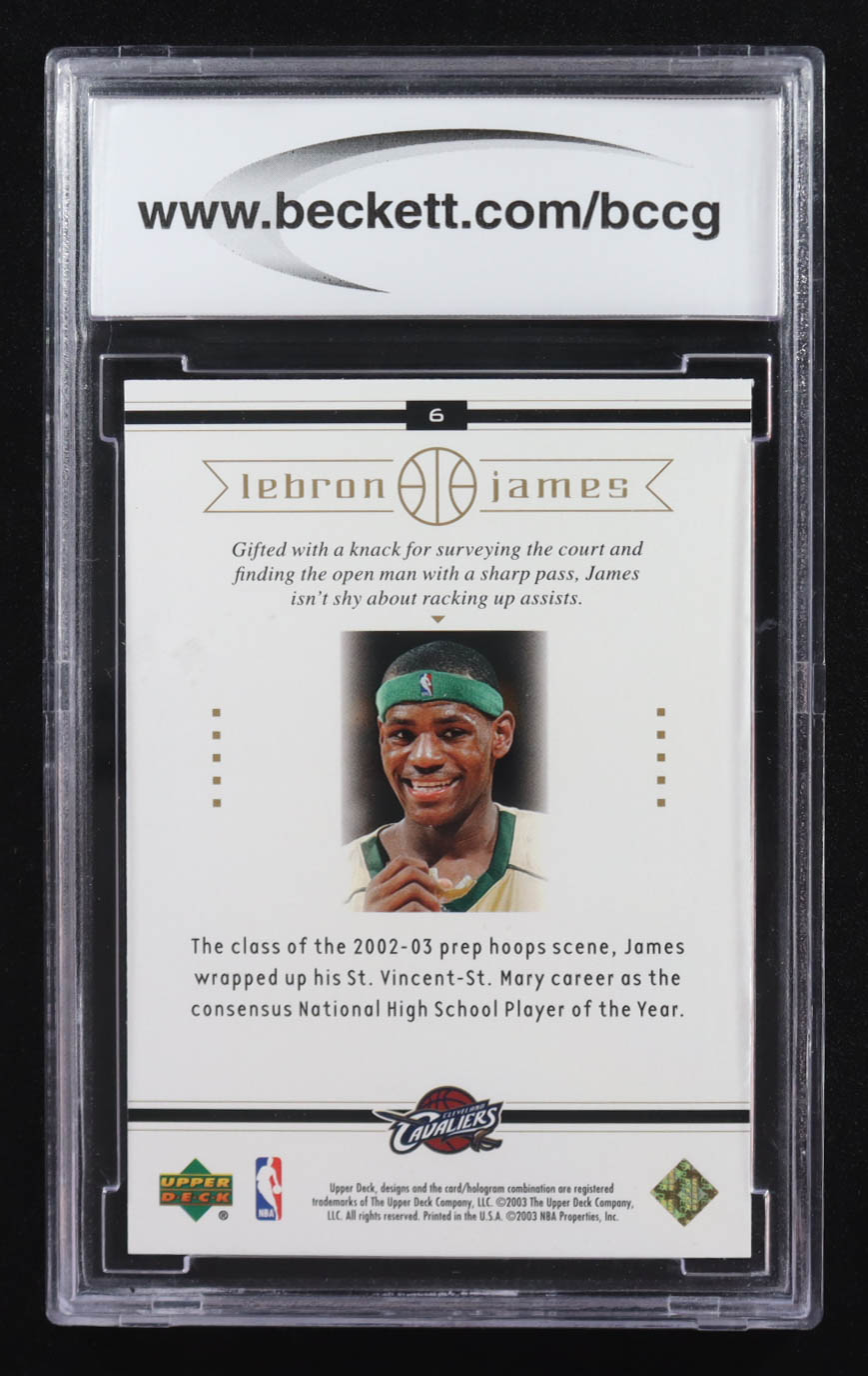 LeBron James 2003 Upper Deck LeBron James Box Set #6 RC / Head of the Class (BCCG 10) at PristineAuction.com LeBron James 2003 Upper Deck LeBron James Box Set #6 RC / Head of the Class (BCCG 10) at PristineAuction.com