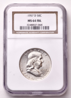 1957-D Franklin Silver Half Dollar (NGC MS64 Full Bell Line) at PristineAuction.com