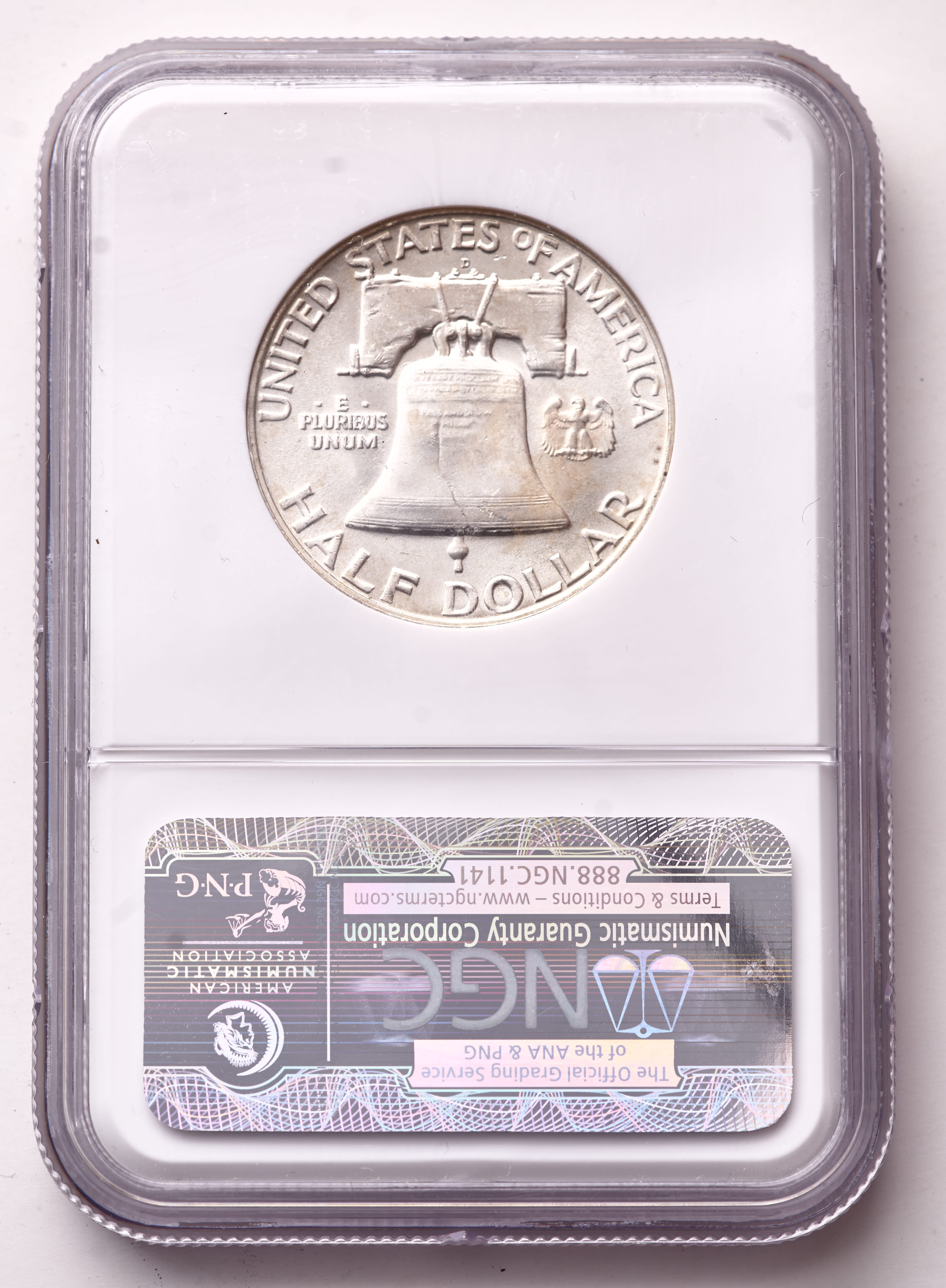 1959-D Franklin Silver Half Dollar (NGC MS64 Full Bell Line) at PristineAuction.com 1959-D Franklin Silver Half Dollar (NGC MS64 Full Bell Line) at PristineAuction.com