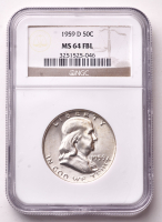 1959-D Franklin Silver Half Dollar (NGC MS64 Full Bell Line) at PristineAuction.com