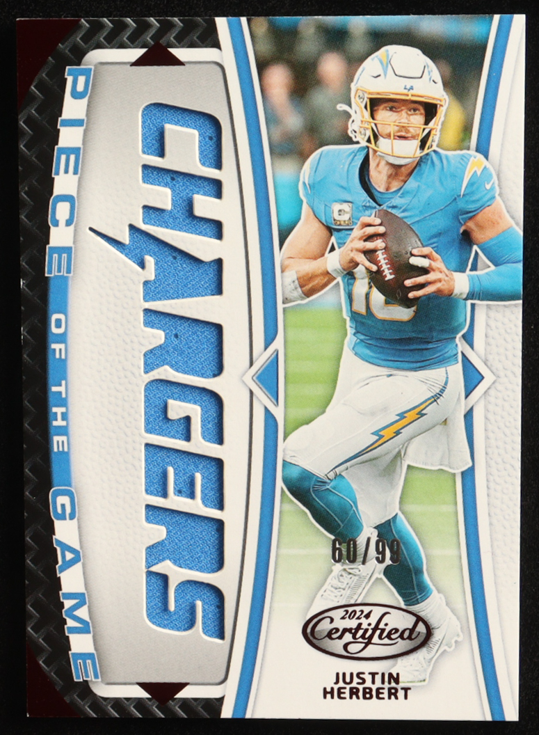 Justin Herbert 2024 Certified Piece of the Game Red #14 #60/99 at PristineAuction.com Justin Herbert 2024 Certified Piece of the Game Red #14 #60/99 at PristineAuction.com