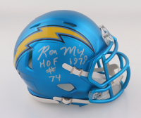 Ron Mix Signed Chargers Blaze Alternate Speed Mini Helmet Inscribed "HOF 1979" (PSA) at PristineAuction.com
