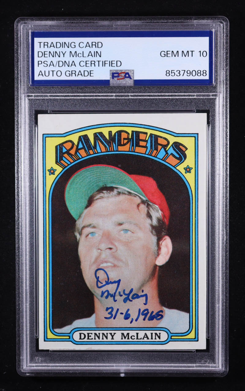 Denny Mclain Signed 1972 O-Pee-Chee Inscribed "31-6, 1968" #210 (PSA | Autograph Graded PSA 10) at PristineAuction.com Denny Mclain Signed 1972 O-Pee-Chee Inscribed "31-6, 1968" #210 (PSA | Autograph Graded PSA 10) at PristineAuction.com