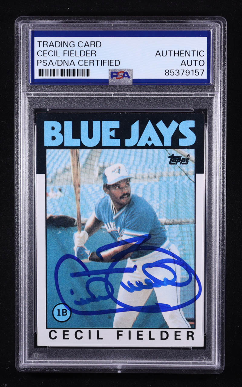 Cecil Fielder Signed 1986 Topps #386 RC (PSA) at PristineAuction.com Cecil Fielder Signed 1986 Topps #386 RC (PSA) at PristineAuction.com