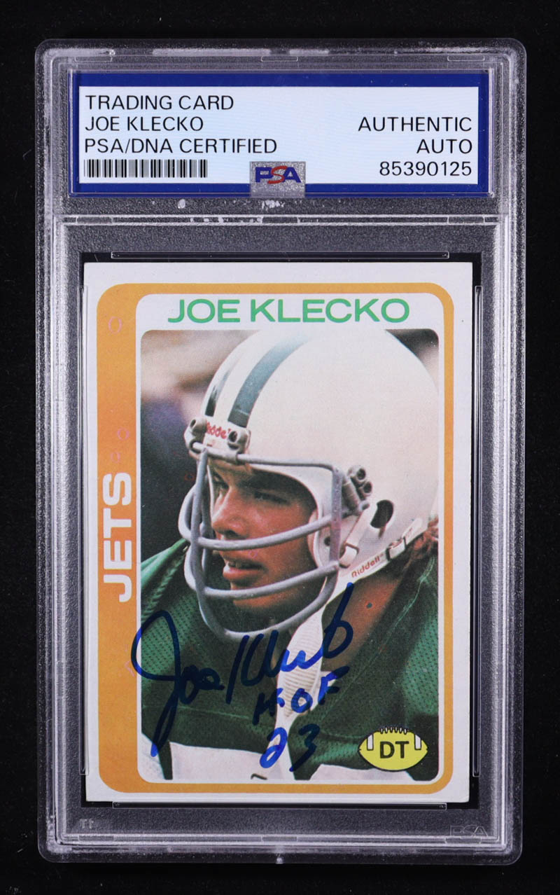 Joe Klecko Signed 1978 Topps Inscribed "HOF 23" #287 RC (PSA) at PristineAuction.com Joe Klecko Signed 1978 Topps Inscribed "HOF 23" #287 RC (PSA) at PristineAuction.com