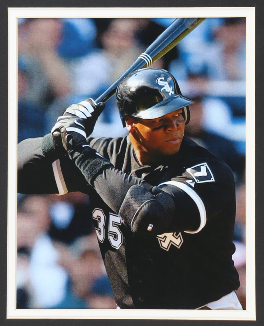 Frank Thomas Signed Custom Framed Jersey Display with Photos (Beckett) at PristineAuction.com Frank Thomas Signed Custom Framed Jersey Display with Photos (Beckett) at PristineAuction.com