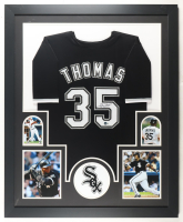 Frank Thomas Signed Custom Framed Jersey Display with Photos (Beckett) at PristineAuction.com