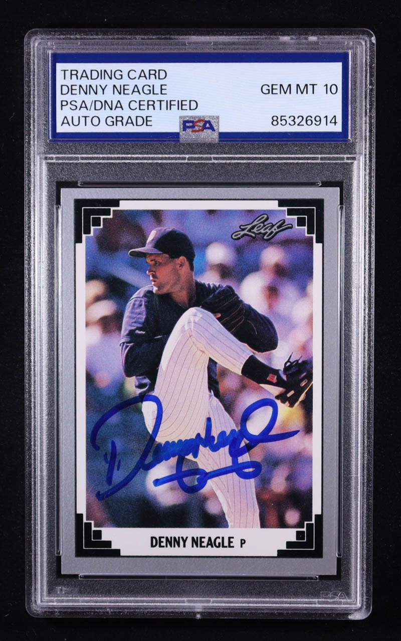Denny Neagle Signed 1991 Leaf #210 RC (PSA | Autograph Graded PSA 10) at PristineAuction.com Denny Neagle Signed 1991 Leaf #210 RC (PSA | Autograph Graded PSA 10) at PristineAuction.com