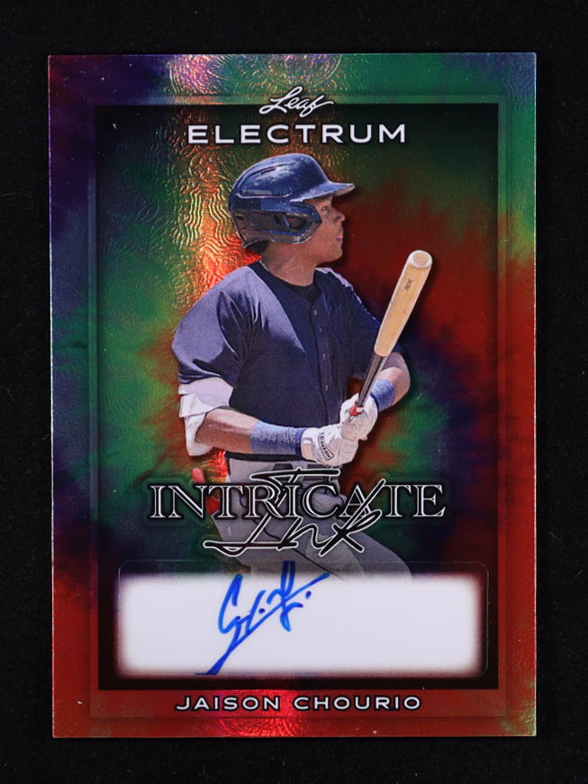 Jaison Chourio 2024 Leaf Electrum Intricate Ink Autographs Silver TieDye #IINJC1 #16/35 RC at PristineAuction.com Jaison Chourio 2024 Leaf Electrum Intricate Ink Autographs Silver TieDye #IINJC1 #16/35 RC at PristineAuction.com