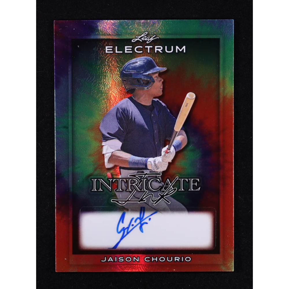 Jaison Chourio 2024 Leaf Electrum Intricate Ink Autographs Silver TieDye #IINJC1 #16/35 RC at PristineAuction.com