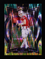 Drake Maye 2024 Select Prizm Green and Yellow Shock #27 RC at PristineAuction.com