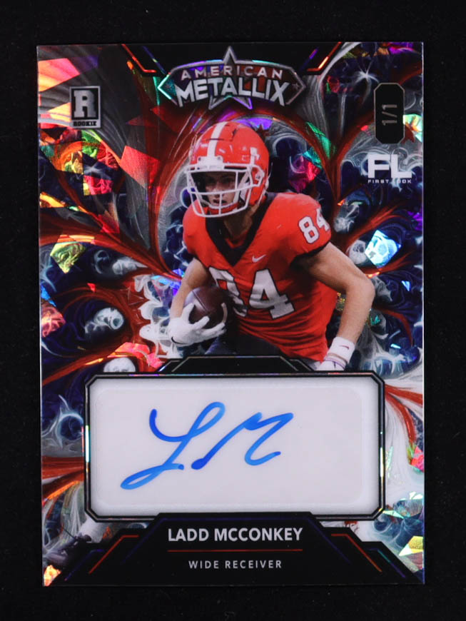 Ladd McConkey 2023 Wild Card American Crystal #WMFLMA #1/1 RC at PristineAuction.com Ladd McConkey 2023 Wild Card American Crystal #WMFLMA #1/1 RC at PristineAuction.com
