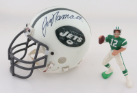 Joe Namath Signed Jets Mini Helmet With Namath Action Figure (NSD) at PristineAuction.com