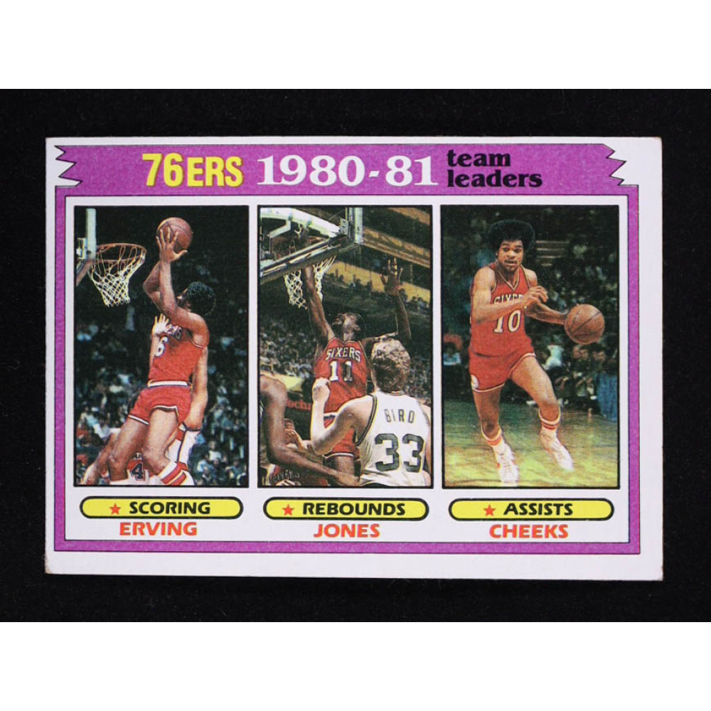 Julius Erving / Caldwell Jones / Maurice Cheeks 1981-82 Topps #59 TL at PristineAuction.com