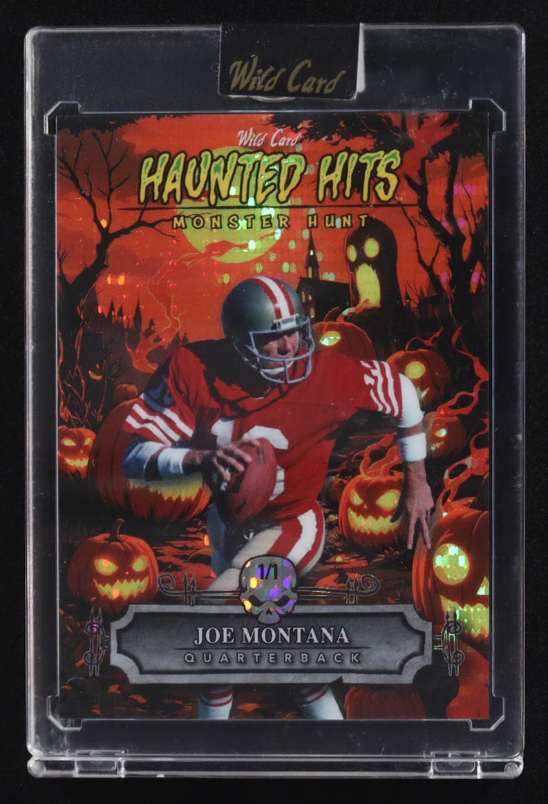 Joe Montana 2025 Wild Card Haunted Hits Monster Hunt Pulsar Orange #HHPJM #1/1 at PristineAuction.com Joe Montana 2025 Wild Card Haunted Hits Monster Hunt Pulsar Orange #HHPJM #1/1 at PristineAuction.com
